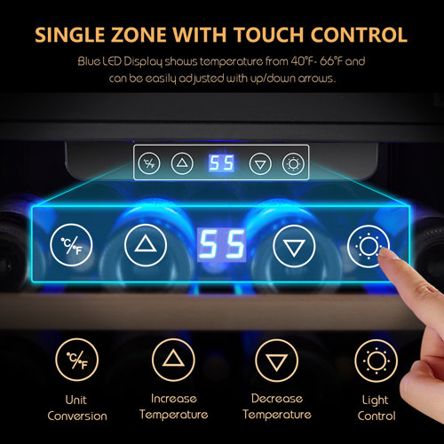 Kalamera Freestanding Refrigeration 22.8'' 80 Bottle Single Zone Free